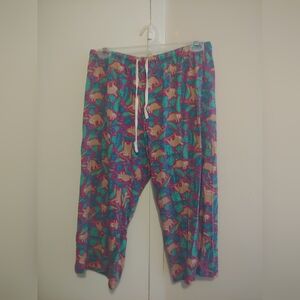 Sloth patterned wide legged lounge pants